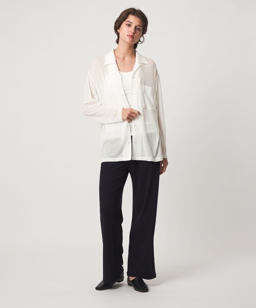 john masters UNITED ARROWS（ジョンマスターユナイテッドアローズ）の「＜john masters UNITED ARROWS＞アルガンオイル ロングスリーブシャツ（シャツ/ブラウス・レディース・ホワイト/モカ・FREE）」の8枚目の写真