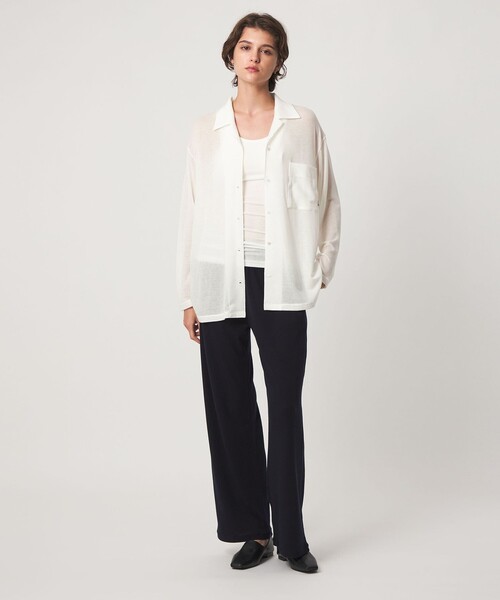 john masters UNITED ARROWS（ジョンマスターユナイテッドアローズ）の「＜john masters UNITED ARROWS＞アルガンオイル ロングスリーブシャツ（シャツ/ブラウス・レディース・ホワイト/モカ・FREE）」の9枚目の写真