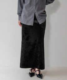 【on:nue】裏起毛クラッシュベロアナロースカート /26-27 AW COLLECTION