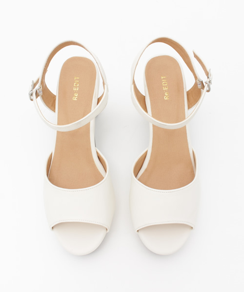 Re:EDIT(リエディ)の「アンクルストラップ太ヒールサンダル(サンダル・レディース・ブラック/シルバー/ホワイト/パイソン・MEDIUM/X-LARGE/SMALL/LARGE)」の11枚目の写真