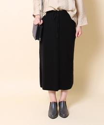 coen | 強撚ニットロングスカート(スカート)