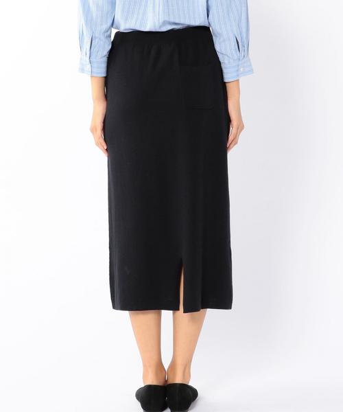 coen（コーエン）の「強撚ニットロングスカート（スカート・レディース・ブラック/ネイビー・MEDIUM/LARGE）」の3枚目の写真