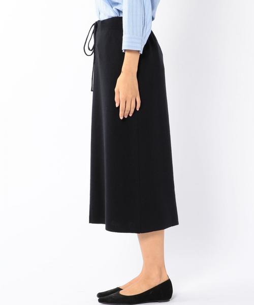 coen（コーエン）の「強撚ニットロングスカート（スカート・レディース・ブラック/ネイビー・MEDIUM/LARGE）」の5枚目の写真