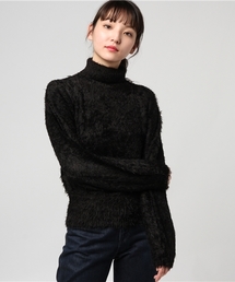 KOBE LETTUCE | 着るだけで冬の愛され顔に変身♪Vネックorタートルネック　ショート丈フェザーシャギーニットトップス/レディースセーター/神戸レタス[N1010](ニット/セーター)