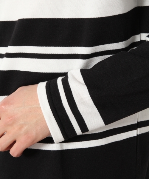 RAGEBLUE(レイジブルー)の「ミニ裏毛パネルボーダーカットソー/745541(Tシャツ/カットソー・メンズ・ブラック/ダークブラウン/マスタード・LARGE/MEDIUM/SMALL)」の11枚目の写真