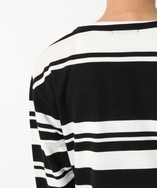 RAGEBLUE(レイジブルー)の「ミニ裏毛パネルボーダーカットソー/745541(Tシャツ/カットソー・メンズ・ブラック/ダークブラウン/マスタード・LARGE/MEDIUM/SMALL)」の13枚目の写真