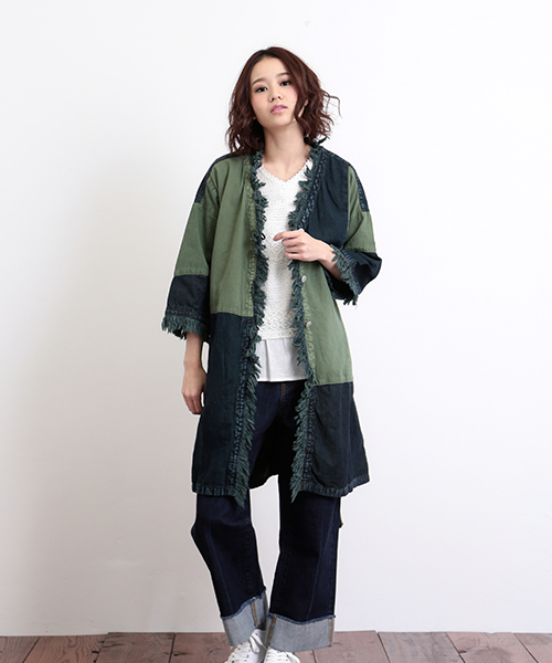 CUBE SUGAR（キューブシュガー）の「11.6ozデニム　裾ダブルストレートパンツ（デニムパンツ・レディース・ネイビー/ブルー・M/S）」の2枚目の写真