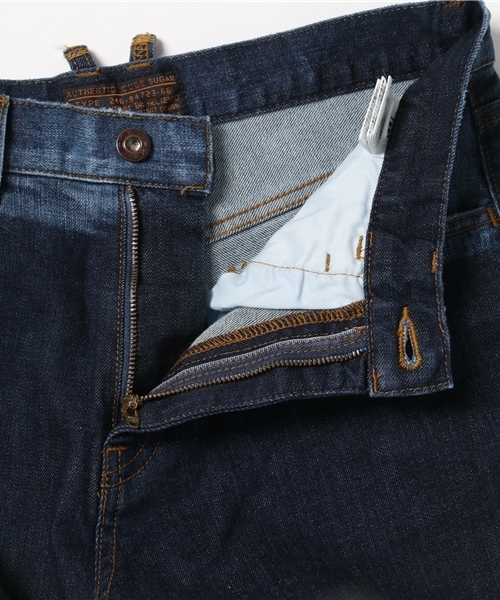 CUBE SUGAR（キューブシュガー）の「11.6ozデニム　裾ダブルストレートパンツ（デニムパンツ・レディース・ネイビー/ブルー・M/S）」の10枚目の写真