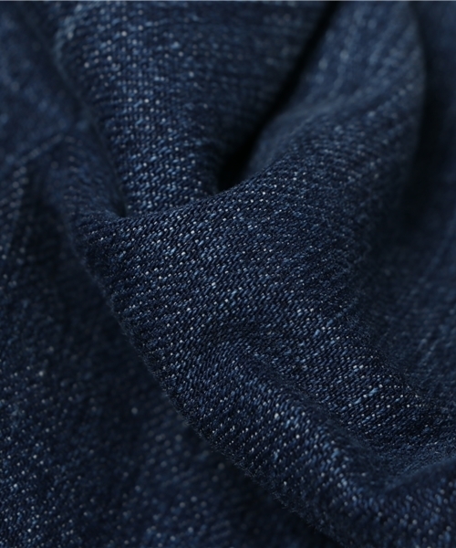 CUBE SUGAR（キューブシュガー）の「11.6ozデニム　裾ダブルストレートパンツ（デニムパンツ・レディース・ネイビー/ブルー・M/S）」の12枚目の写真