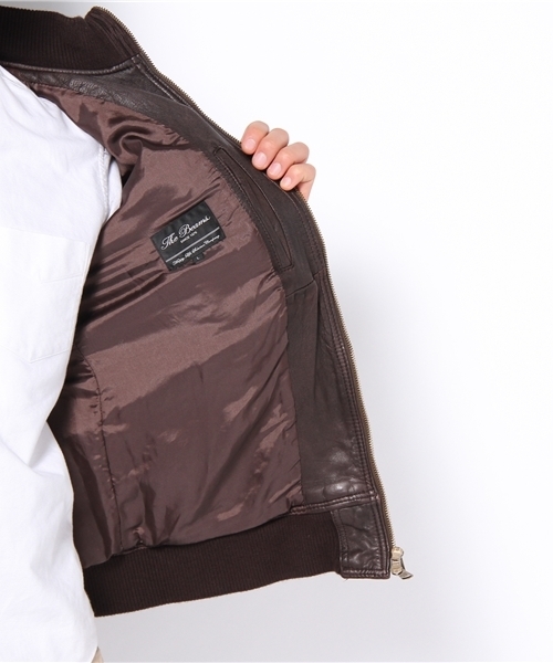 BEAMS（ビームス）の「□BEAMS / リブレザージャケット（ライダースジャケット・メンズ・ブラック/ライトブラウン/ブラウン・SMALL/MEDIUM/LARGE）」の11枚目の写真