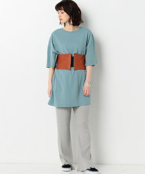 Another Edition（アナザーエディション）の「ﾃﾝｼﾞｸ BIG TEE ◆（Tシャツ/カットソー・レディース・オフホワイト/ライトブルー/ブラック/ライトピンク・FREE）」の8枚目の写真