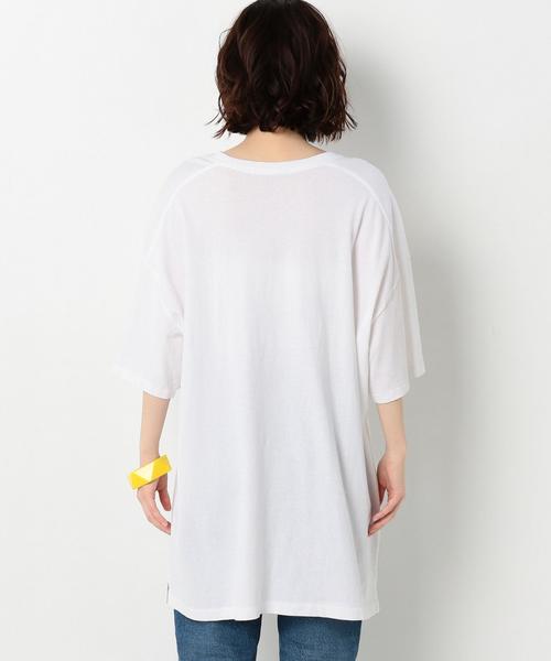 Another Edition（アナザーエディション）の「ﾃﾝｼﾞｸ BIG TEE ◆（Tシャツ/カットソー・レディース・オフホワイト/ライトブルー/ブラック/ライトピンク・FREE）」の14枚目の写真