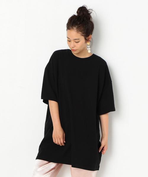 Another Edition（アナザーエディション）の「ﾃﾝｼﾞｸ BIG TEE ◆（Tシャツ/カットソー・レディース・オフホワイト/ライトブルー/ブラック/ライトピンク・FREE）」の21枚目の写真