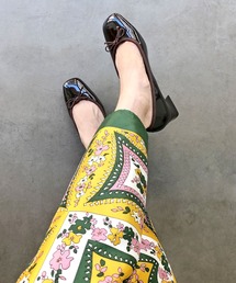 《晴雨兼用》リボンローヒールレインパンプス