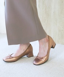 《晴雨兼用》リボンローヒールレインパンプス