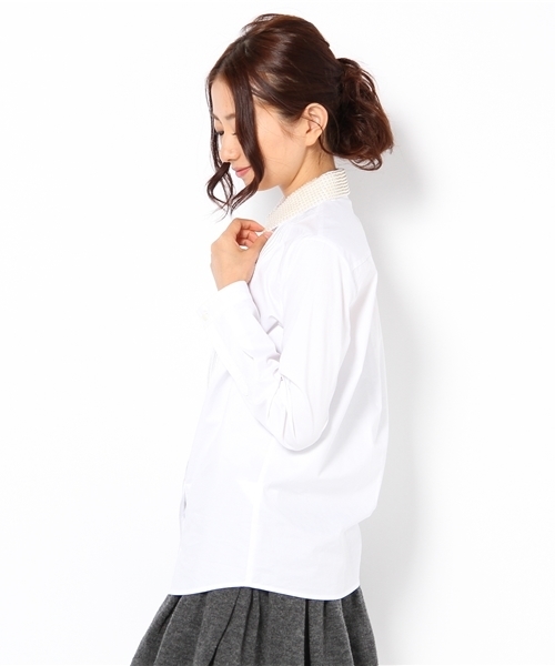 Ray BEAMS(レイビームス)の「Ray BEAMS / パール衿 ピンタック シャツ(シャツ/ブラウス・レディース・ホワイト・0/1)」の9枚目の写真