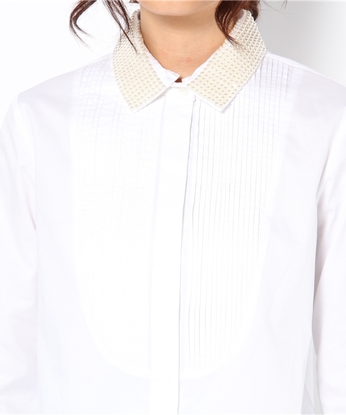 Ray BEAMS(レイビームス)の「Ray BEAMS / パール衿 ピンタック シャツ(シャツ/ブラウス・レディース・ホワイト・0/1)」の5枚目の写真