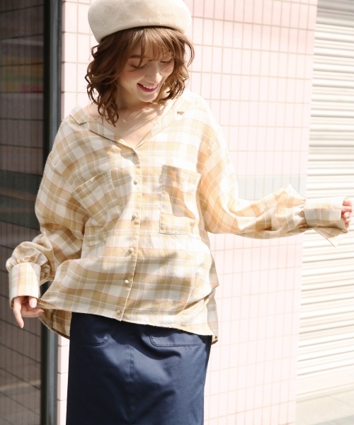 Heather（ヘザー）の「ボリュームソデチェックシャツ 783654（シャツ