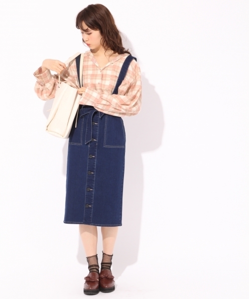 Heather(ヘザー)の「ボリュームソデチェックシャツ 783654(シャツ/ブラウス・レディース・ブラック/ベージュ/ライトピンク・FREE)」の7枚目の写真