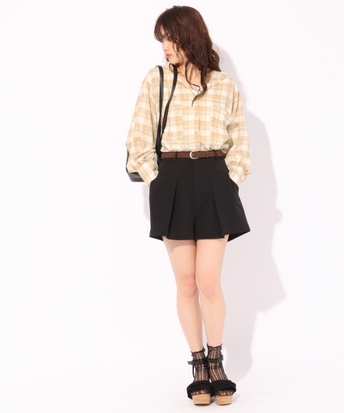 Heather(ヘザー)の「ボリュームソデチェックシャツ 783654(シャツ/ブラウス・レディース・ブラック/ベージュ/ライトピンク・FREE)」の8枚目の写真