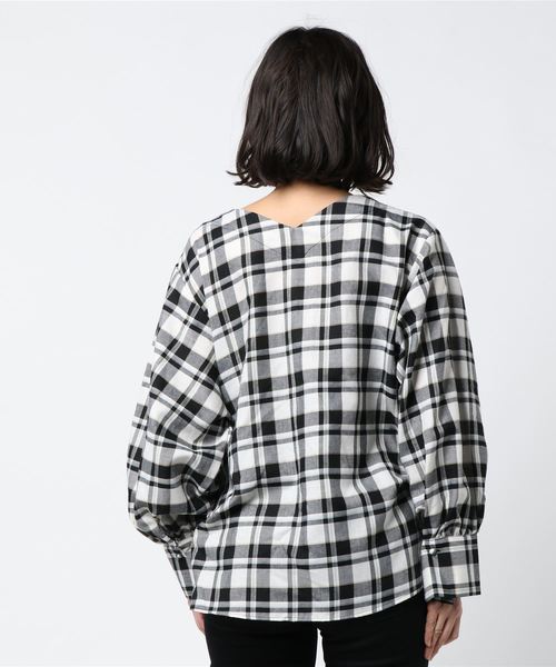 Heather（ヘザー）の「ボリュームソデチェックシャツ 783654（シャツ