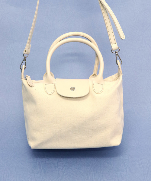 florist（フローリスト）の「プチフラップトラベルバッグ（エコバッグ/サブバッグ・レディース・ホワイト/ブラック/ベージュ/ネイビー/グレー・FREE）」の9枚目の写真