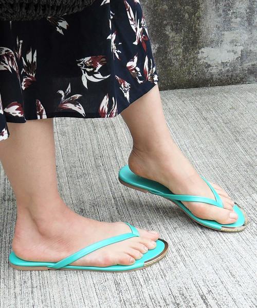 minia(ミニア)の「トングサンダル/フラットサンダル □(サンダル・レディース・ホワイト/ブラック/グリーン/パープル/シルバー/イエロー/ベージュ/ゴールド/パイソン/ブラウン系その他/ホワイト系その他/ライトグリーン・S/M/L/LL)」の19枚目の写真