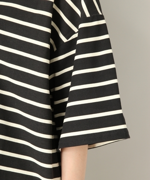 LOWRYS FARM（ローリーズファーム）の「ボーダーＢＩＧＴシャツ　802980（Tシャツ/カットソー・レディース・オフホワイト/ブラック/ベージュ/ブルー/レッド/ブラウン・MEDIUM/LARGE）」の7枚目の写真