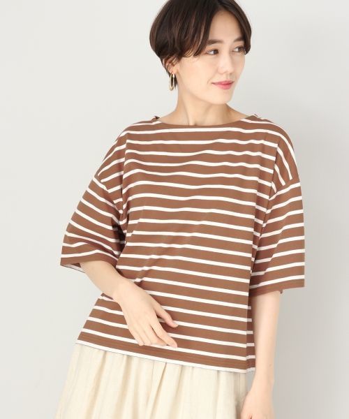 LOWRYS FARM（ローリーズファーム）の「ボーダーＢＩＧＴシャツ　802980（Tシャツ/カットソー・レディース・オフホワイト/ブラック/ベージュ/ブルー/レッド/ブラウン・MEDIUM/LARGE）」の22枚目の写真