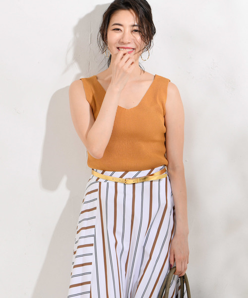 RIVE DROITE(リヴドロワ)の「強撚綿ニットタンクトップ(ニット/セーター・レディース・ブラック/ダークグリーン/ボルドー/ブロンズ・FREE)」の1枚目の写真