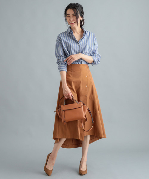 RIVE DROITE(リヴドロワ)の「ドットボタンハギスカート(スカート・レディース・チャコールグレー/ベージュ/キャメル・SMALL/MEDIUM)」の4枚目の写真