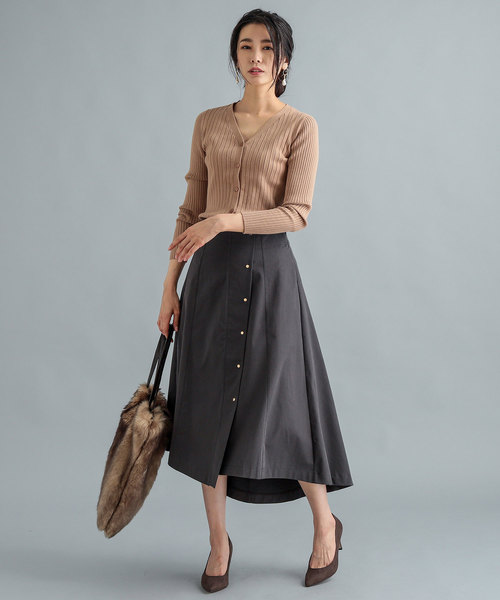 RIVE DROITE(リヴドロワ)の「ドットボタンハギスカート(スカート・レディース・チャコールグレー/ベージュ/キャメル・SMALL/MEDIUM)」の8枚目の写真