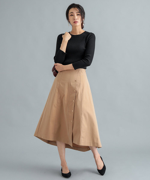 RIVE DROITE(リヴドロワ)の「ドットボタンハギスカート(スカート・レディース・チャコールグレー/ベージュ/キャメル・SMALL/MEDIUM)」の11枚目の写真