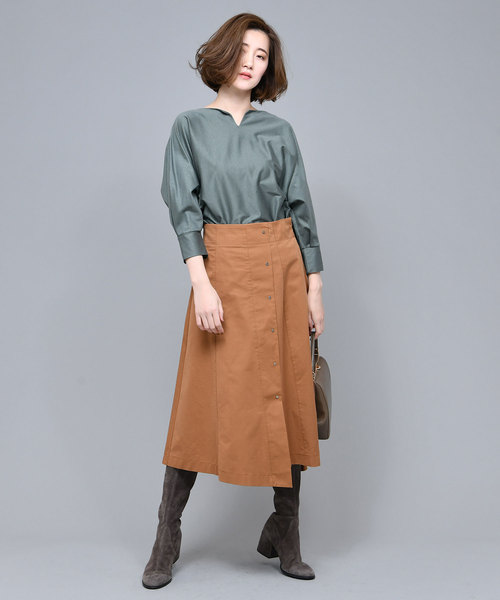 RIVE DROITE(リヴドロワ)の「ドットボタンハギスカート(スカート・レディース・チャコールグレー/ベージュ/キャメル・SMALL/MEDIUM)」の17枚目の写真