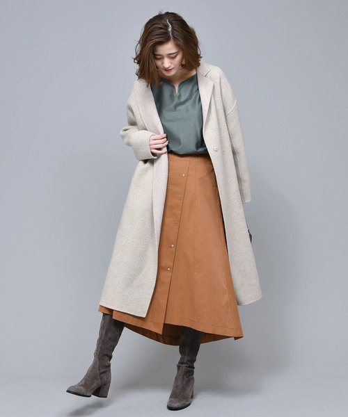 RIVE DROITE(リヴドロワ)の「ドットボタンハギスカート(スカート・レディース・チャコールグレー/ベージュ/キャメル・SMALL/MEDIUM)」の15枚目の写真