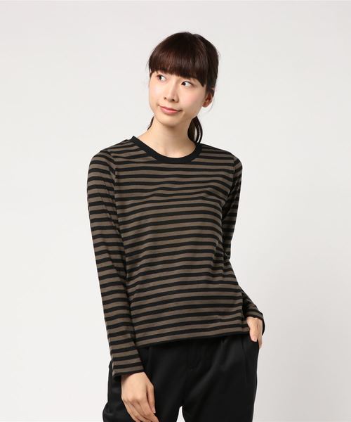 AMERICAN HOLIC（アメリカンホリック）の「ベーシックボーダープルオーバー◯（Tシャツ/カットソー・レディース・チャコールグレー/ネイビー/オフホワイト/カーキ/グリーン/キャメル・M/L）」の21枚目の写真