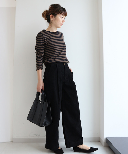 AMERICAN HOLIC（アメリカンホリック）の「ベーシックボーダープルオーバー◯（Tシャツ/カットソー・レディース・チャコールグレー/ネイビー/オフホワイト/カーキ/グリーン/キャメル・M/L）」の22枚目の写真