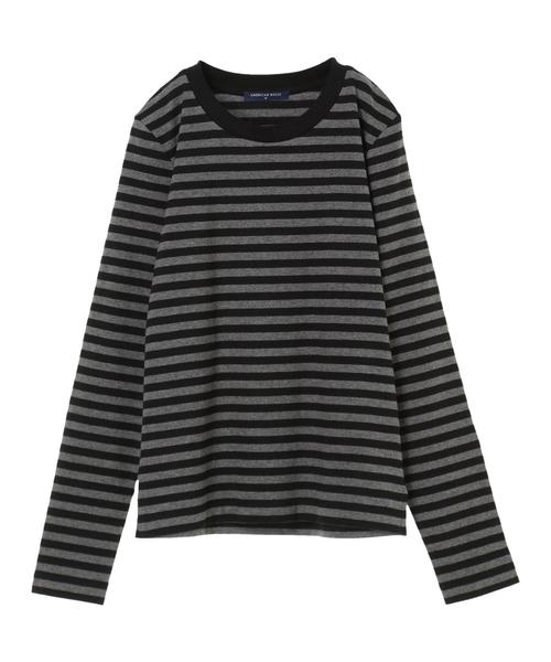 AMERICAN HOLIC（アメリカンホリック）の「ベーシックボーダープルオーバー◯（Tシャツ/カットソー・レディース・チャコールグレー/ネイビー/オフホワイト/カーキ/グリーン/キャメル・M/L）」の8枚目の写真