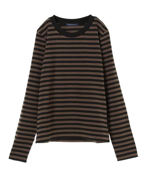 AMERICAN HOLIC（アメリカンホリック）の「ベーシックボーダープルオーバー◯（Tシャツ/カットソー・レディース・チャコールグレー/ネイビー/オフホワイト/カーキ/グリーン/キャメル・M/L）」の11枚目の写真