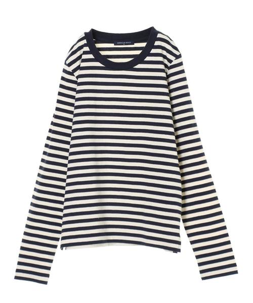 AMERICAN HOLIC（アメリカンホリック）の「ベーシックボーダープルオーバー◯（Tシャツ/カットソー・レディース・チャコールグレー/ネイビー/オフホワイト/カーキ/グリーン/キャメル・M/L）」の12枚目の写真