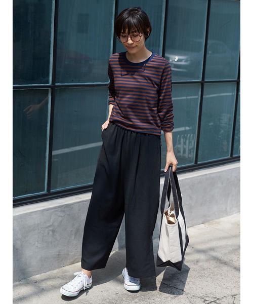 AMERICAN HOLIC（アメリカンホリック）の「ベーシックボーダープルオーバー◯（Tシャツ/カットソー・レディース・チャコールグレー/ネイビー/オフホワイト/カーキ/グリーン/キャメル・M/L）」の13枚目の写真