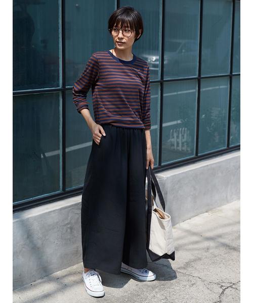 AMERICAN HOLIC（アメリカンホリック）の「ベーシックボーダープルオーバー◯（Tシャツ/カットソー・レディース・チャコールグレー/ネイビー/オフホワイト/カーキ/グリーン/キャメル・M/L）」の14枚目の写真