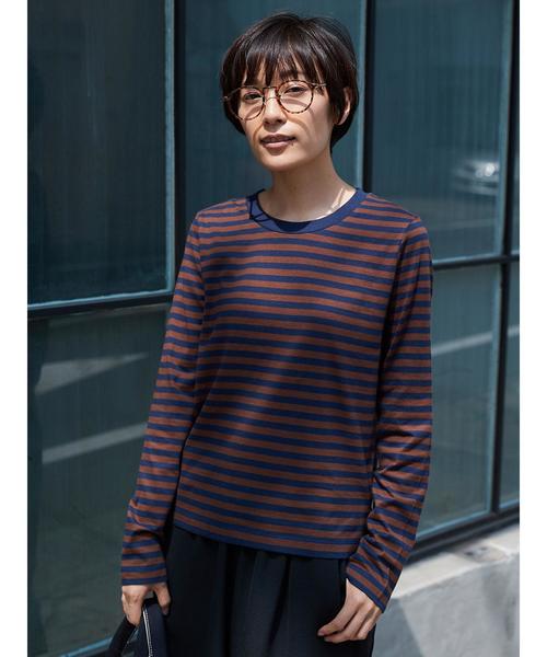 AMERICAN HOLIC（アメリカンホリック）の「ベーシックボーダープルオーバー◯（Tシャツ/カットソー・レディース・チャコールグレー/ネイビー/オフホワイト/カーキ/グリーン/キャメル・M/L）」の15枚目の写真