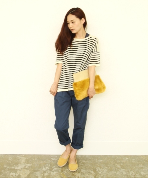 coen（コーエン）の「【Market】ファーコンビクラッチ（クラッチバッグ・レディース・オリーブ/イエロー/オレンジ・FREE）」の6枚目の写真