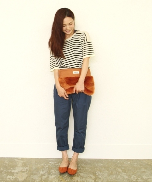 coen（コーエン）の「【Market】ファーコンビクラッチ（クラッチバッグ・レディース・オリーブ/イエロー/オレンジ・FREE）」の7枚目の写真