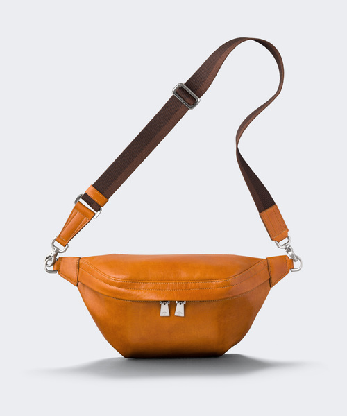 aniary（アニアリ）の「ボディバッグ（アンティークレザー）（ボディバッグ/ウエストポーチ・メンズ・ブラック/ダークブラウン/ダークブルー/キャメル/マルーン/ライトグレー/ブルー系その他/ダークオレンジ/ブラック×グレー/レッド系その他/ダークネイビー/ホワイト系その他・FREE）」の9枚目の写真