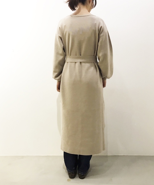 natural couture（ナチュラルクチュール）の「キーネックニットワンピ（ワンピース・レディース・ブラック/ベージュ/ブラウン/ピンク/キャメル・FREE）」の12枚目の写真