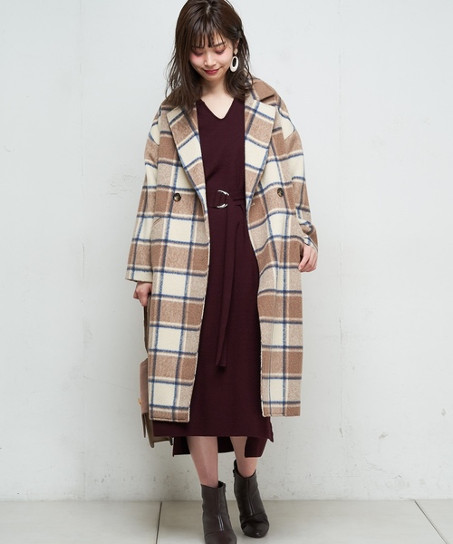 natural couture（ナチュラルクチュール）の「キーネックニットワンピ（ワンピース・レディース・ブラック/ベージュ/ブラウン/ピンク/キャメル・FREE）」の15枚目の写真