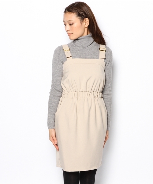 NANO universe(ナノユニバース)の「BR/バックル付ジャンスカ(ワンピース・レディース・オフホワイト/ブラック・FREE)」の3枚目の写真