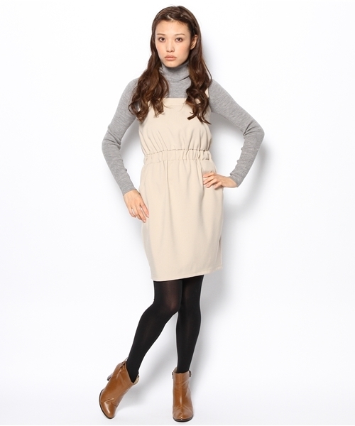 NANO universe(ナノユニバース)の「BR/バックル付ジャンスカ(ワンピース・レディース・オフホワイト/ブラック・FREE)」の6枚目の写真